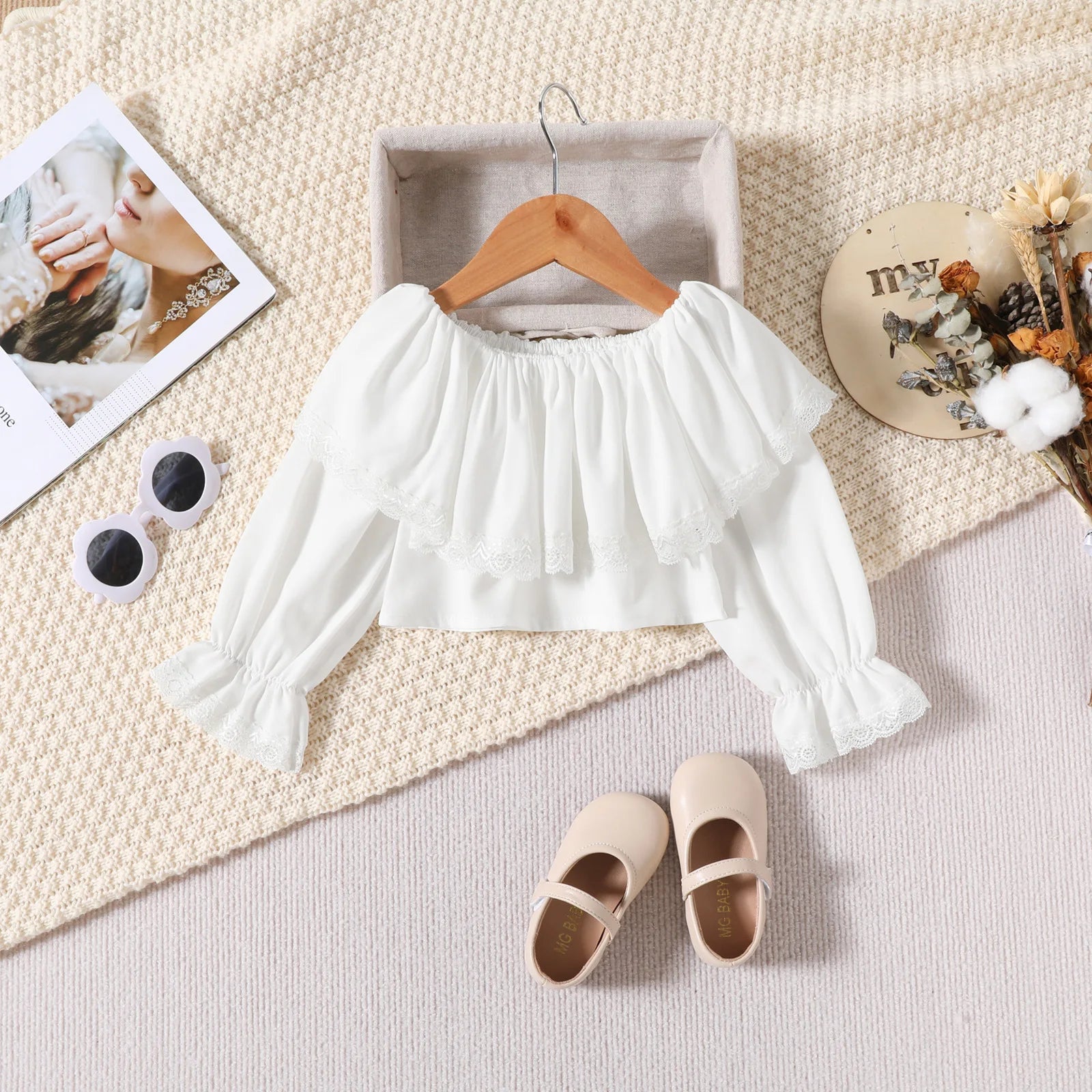 Lace Sleeve Toddler Boutique Set