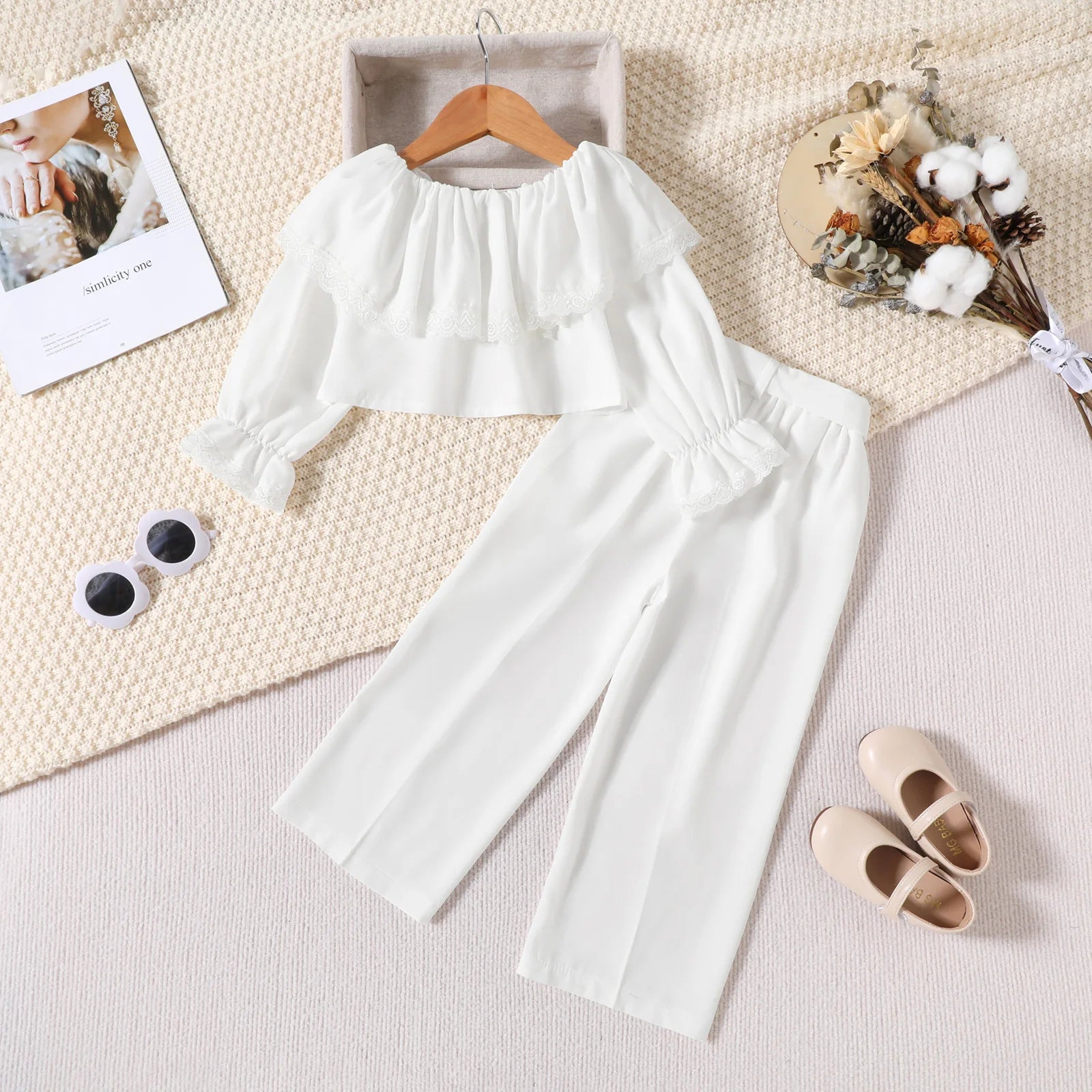 Lace Sleeve Toddler Boutique Set