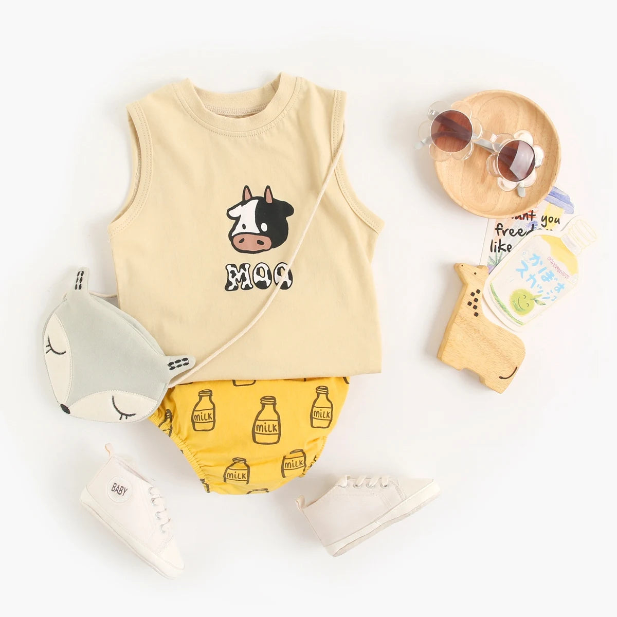 Cotton Sleeveless Animal Print Kids