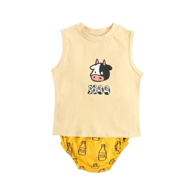 Cotton Sleeveless Animal Print Kids