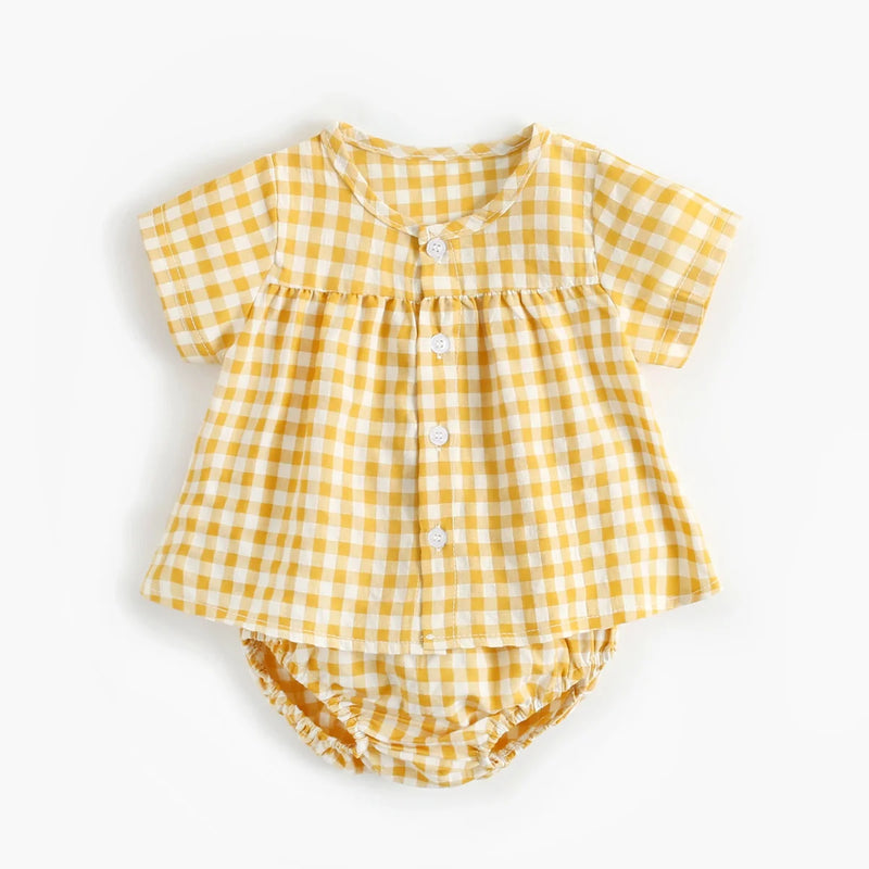 Cotton Plaid Infant Outfit