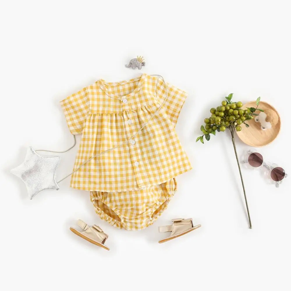 Cotton Plaid Infant Outfit