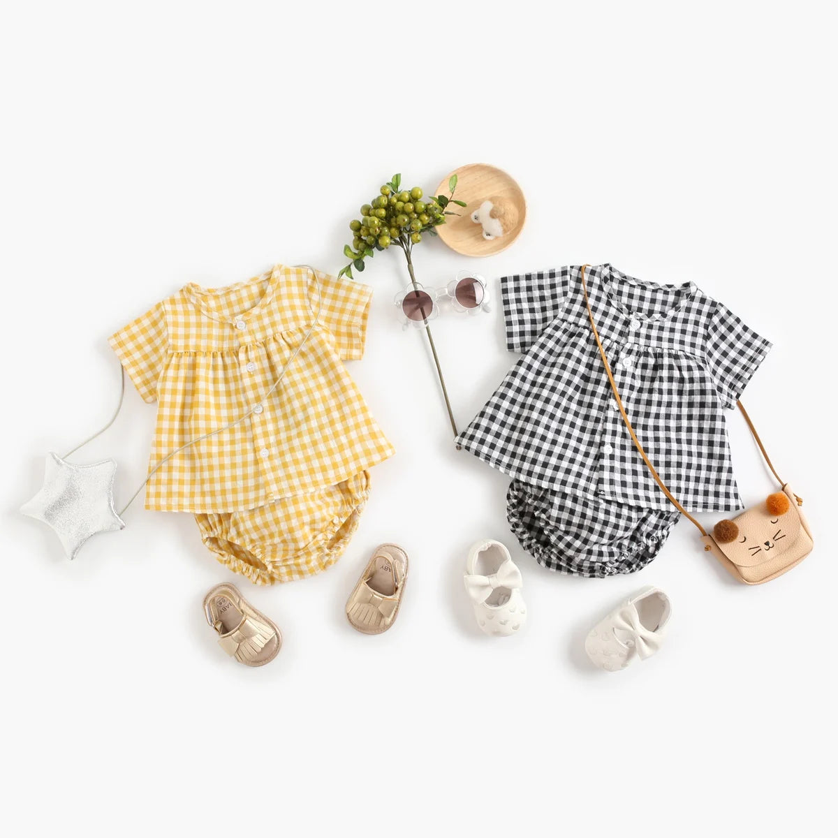 Cotton Plaid Infant Outfit