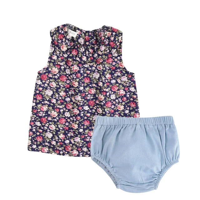 Summer Flower Sleeveless Set