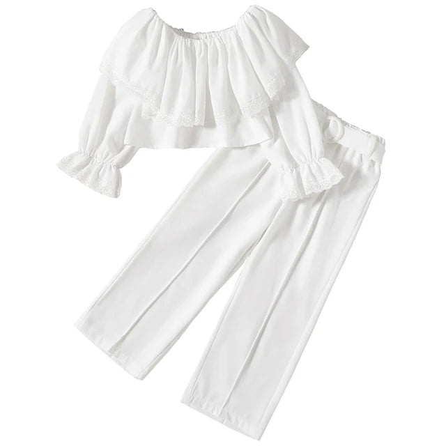 Lace Sleeve Toddler Boutique Set