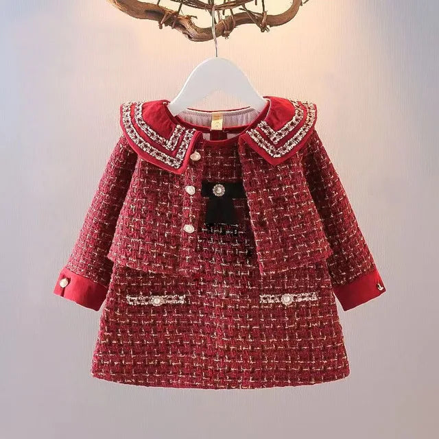Chic Doll Collar Dress Set