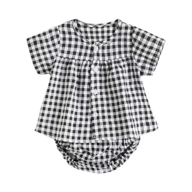 Cotton Plaid Infant Outfit