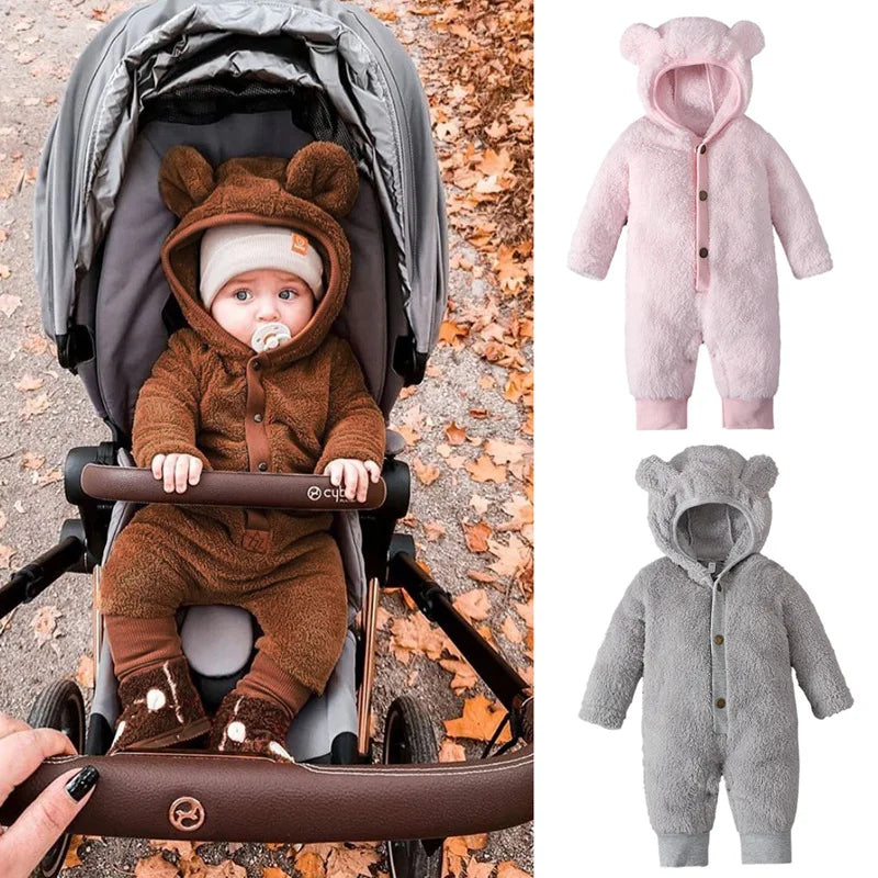 Cute Bear Hooded Romper